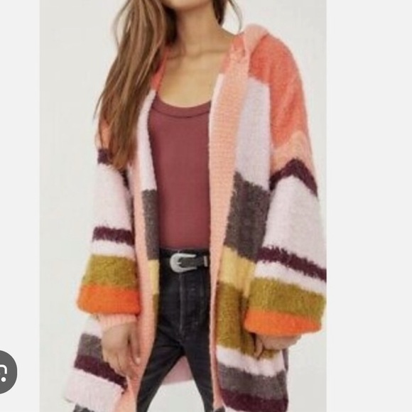 LIKE NEW FREE PEOPLE dream team striped oversized cardigan size XS - Picture 5 of 9
